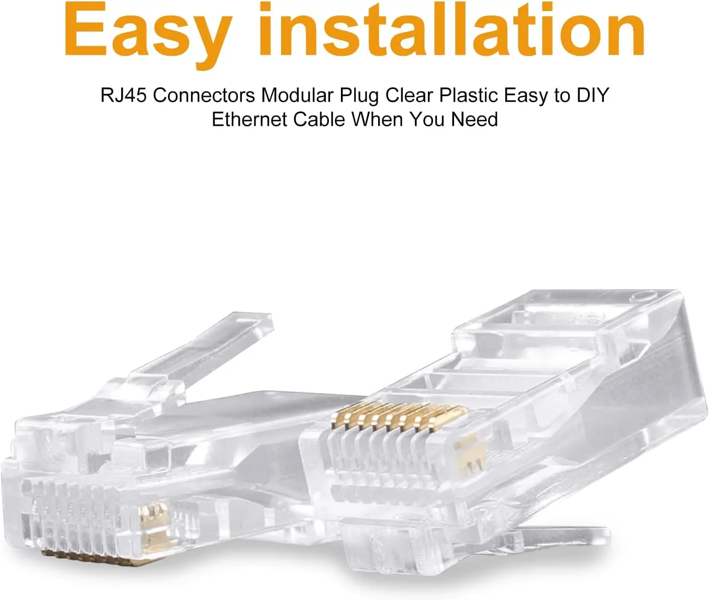 RJ45 8P8C Cat5e Network Cable Crystal Heads with Boots Cover Ethernet Crimp Cable Modular Plug Gold Plated Shielded CAT5e image 5