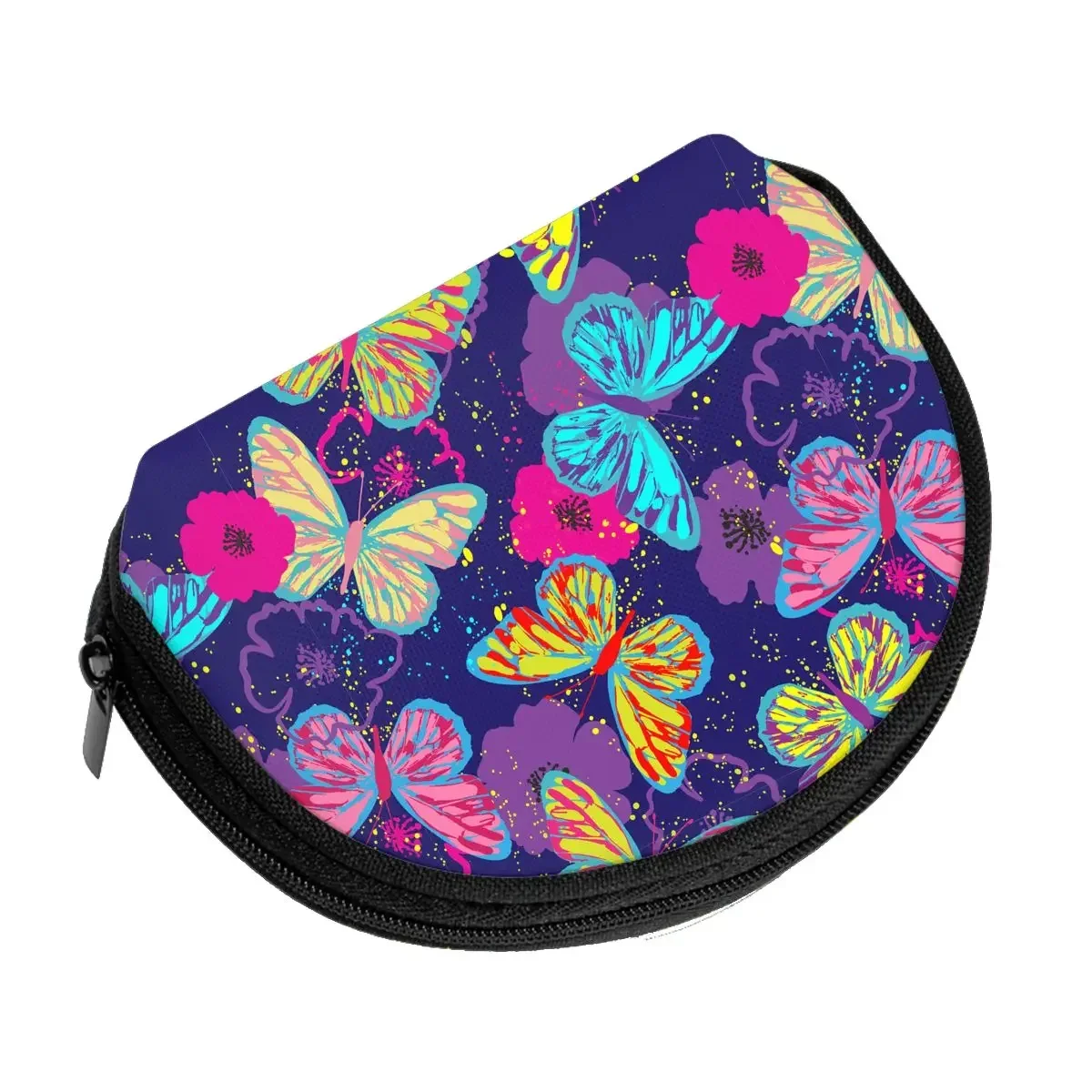 Monedero con gráficos de mariposa de belleza para mujer, bolsa plateada portátil para compras, Mini tarjeta de crédito de viaje, regalo de identificación