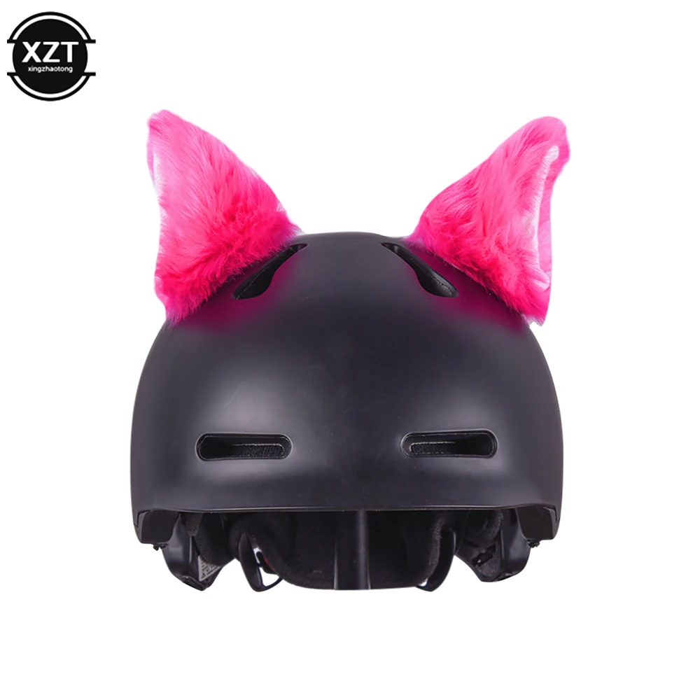 

2Pcs Cute Motorcycle Helmet Plush Cat Ears Decor Helmet Styling Sticker Cosplay Decoration Helmet Accessories