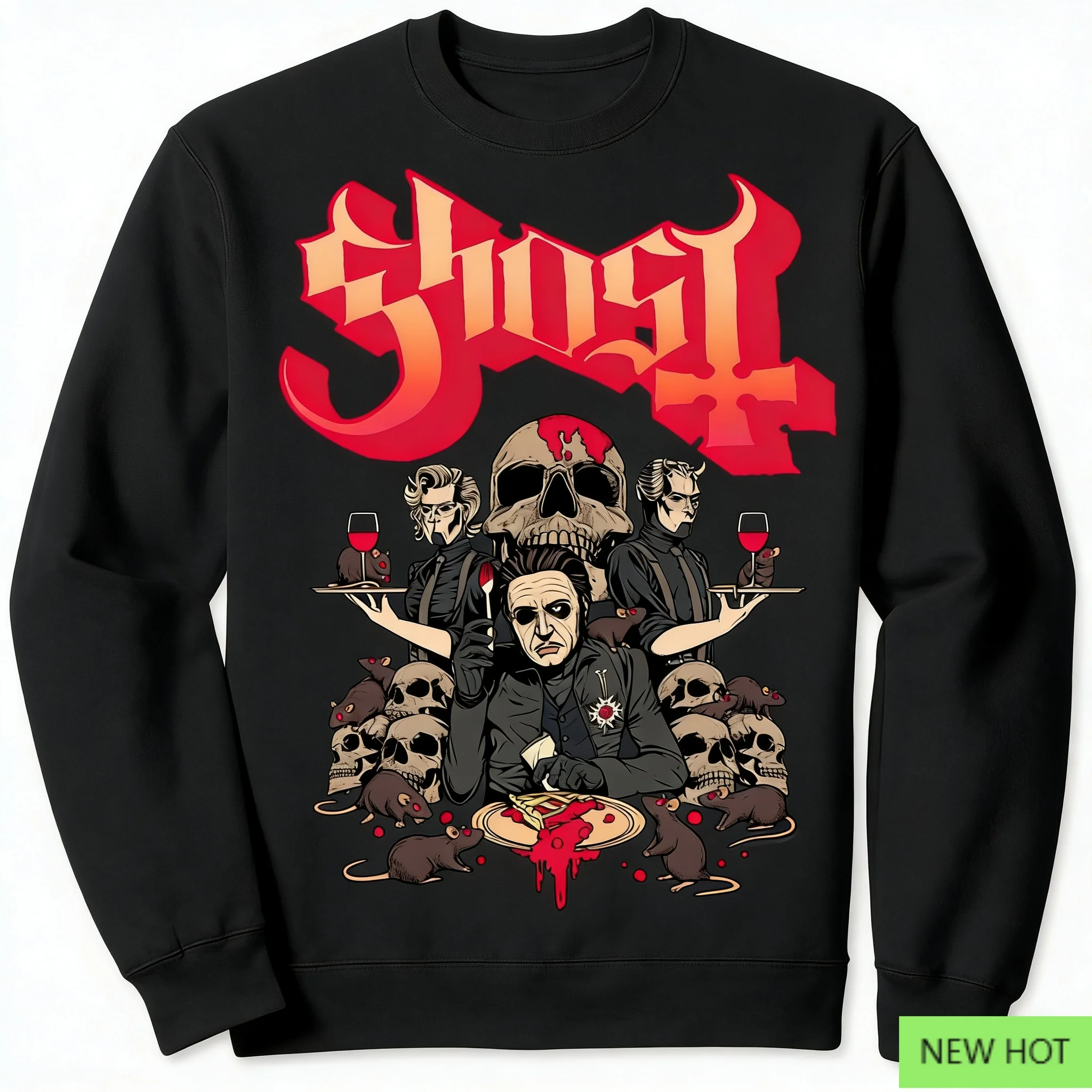 Moletom com capuz gráfico Alice Cooper Shock Rock, moletom Hard Rock, perfeito para fãs que amam estilo banda e vibração teatral escura