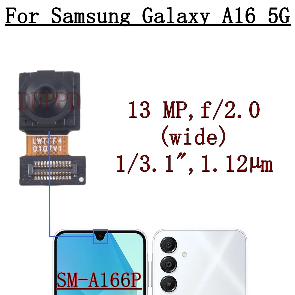 Front Wide Rear Camera For Samsung Galaxy A16 5G SM-166P Ultrawide Macro Main Back Camera Module Flex Cable