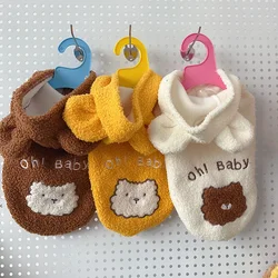 Cute Pet Dog Clothing Small Dog Cat Teddy Velvet Warm Autumn/Winter Warm Vest Bear Ear Transformation Dress Puppy Clothes