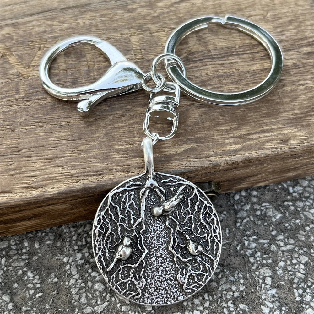 Birds On Tree Cute Keychain Lovely Bird Keyring Vintage Accessories For Woman