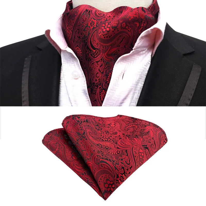Pocket Square Cravat Set Necktie Hankerchief for Men Neck Ties Ascot Collar Neckerchief Scarves Kerchief Neckwrap Accessories