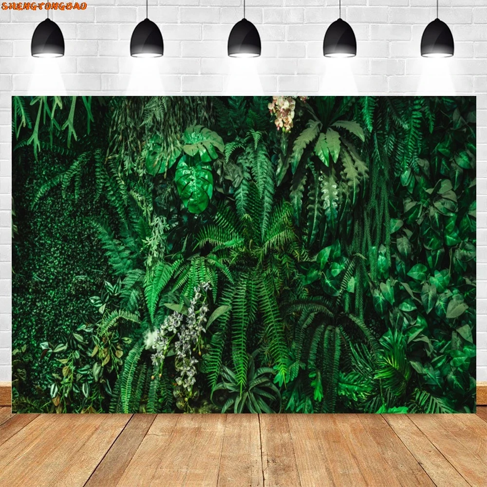Летний тропический зеленый лист трава фон для фотосъемки сафари в джунглях Декор для дня рождения детский душ дикий фото фон