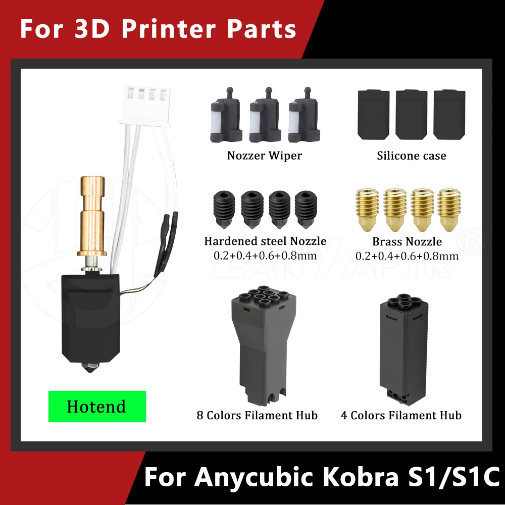 

Для Anycubic Kobra S1/S1 комбинированный 3D-принтер, насадка Hotend, 8 цветов, концентратор FILAMENT, модуль протирки рта, объединительная пластина
