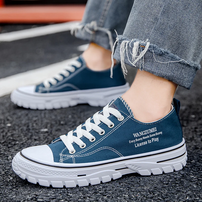 Fashion Outdoor High Quality Sneakers Comfortable Low-Top Men Tennis Shoes Men's Canvas Shoes Summer Breathable Men Casual Shoes
