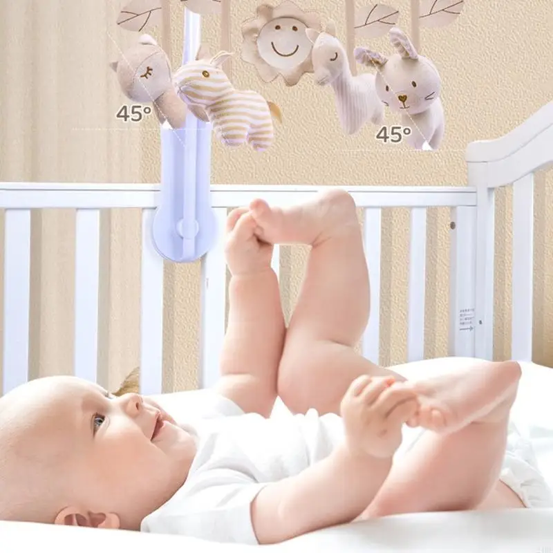 صندوق موسيقي كرتوني لعبة متنقلة للأطفال لعربة الأطفال قلادة معلقة مع ألحان مهدئة ولعبة تحفيز بصري 24BE #4