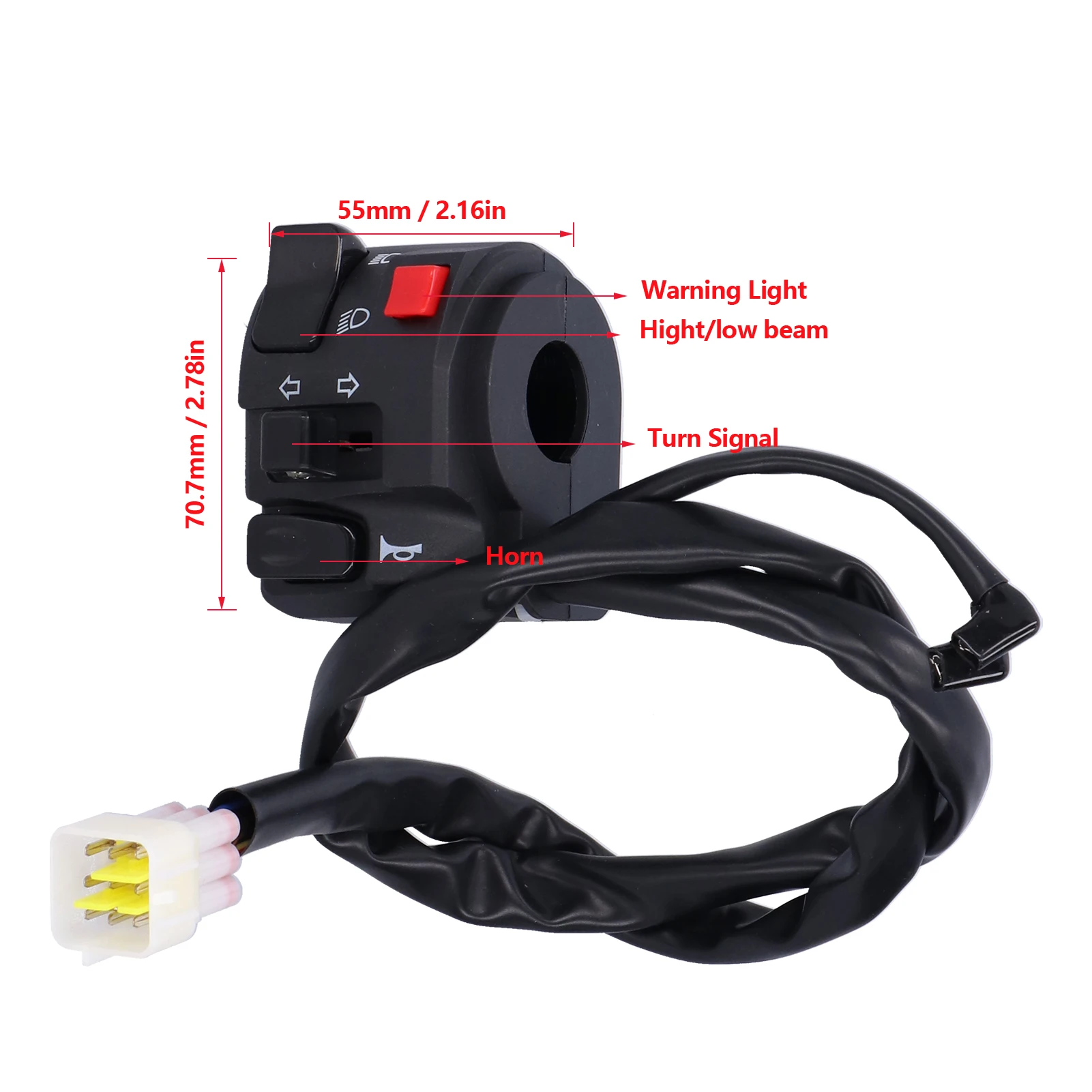 

7/8in Handlebar Switch 7/8in Motorcycle Handlebar Switch Horn Button Headlight Turn Fog Lamp Controller Handlebar Switch