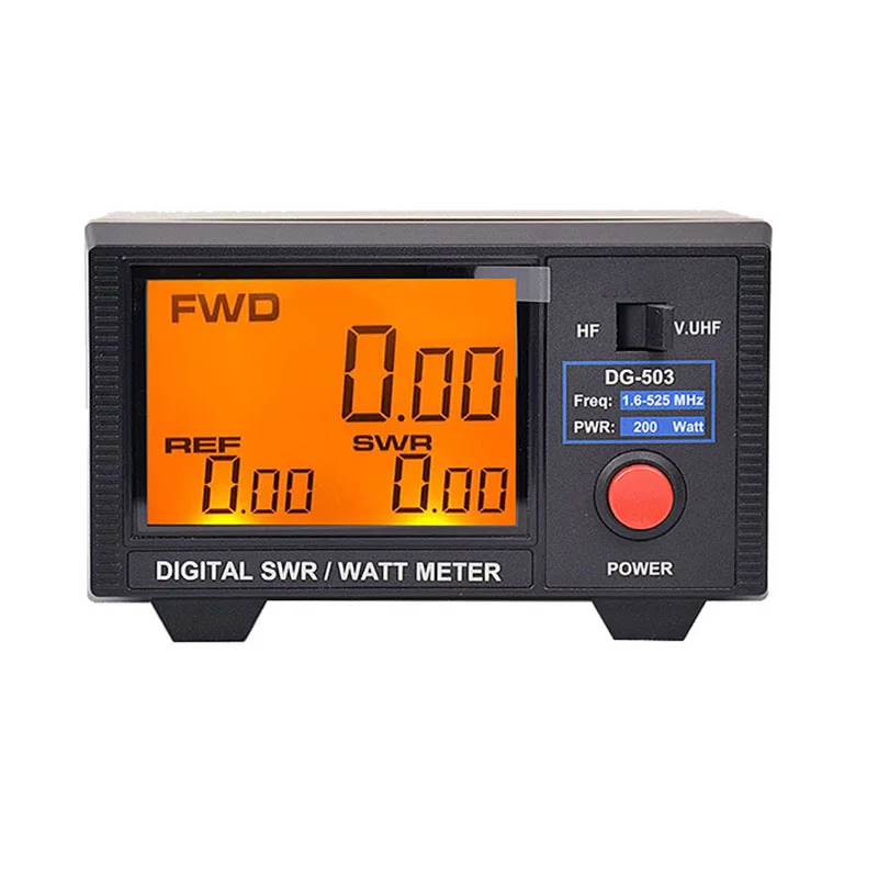 DG-503 Shortwave UV Segment Standing Wave Power Meter 1.6-60MHz LCD Digital Display Two-Way Radio Measuring Instrument