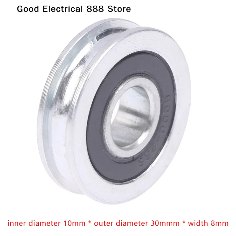 【GE】1PC 10*30*8mm U-groove Bearing Pulley With Grooved Non-Standard Concave Wheel Guide Wheel For 5mm Diameter Wire Pope/Track