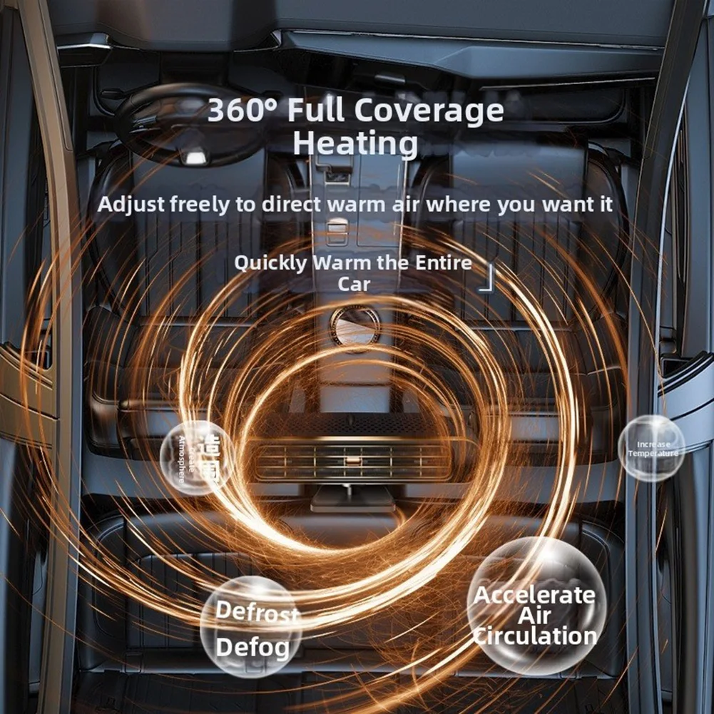 Defrosting 12V Heats Compact Car Heater 360 Degree Heat Distribution Car Accessories Efficient Heating Technology