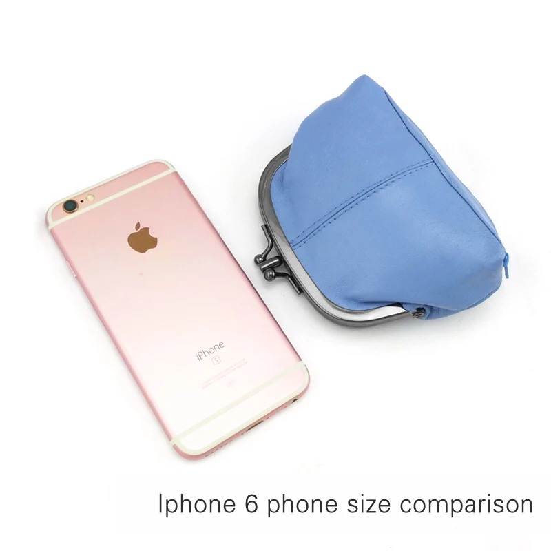 NICOLE & CO Original New Mini Genuine Leather Coin Purses Women Sheepskin Metal Hasp Zipper Small Wallets Card Change Money Bags