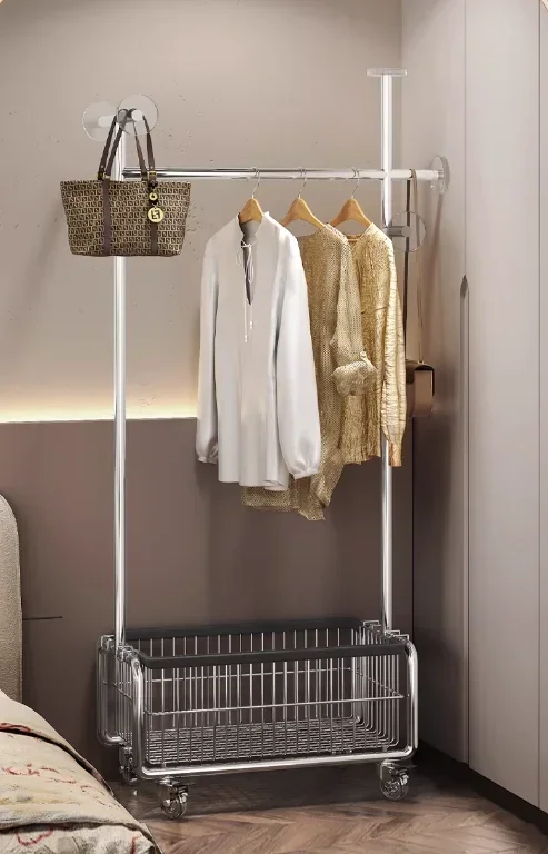 

Premium Balcony drying clothes rack, bedroom floor to floor hanging clothes rack, living room storage mobile clothes rack