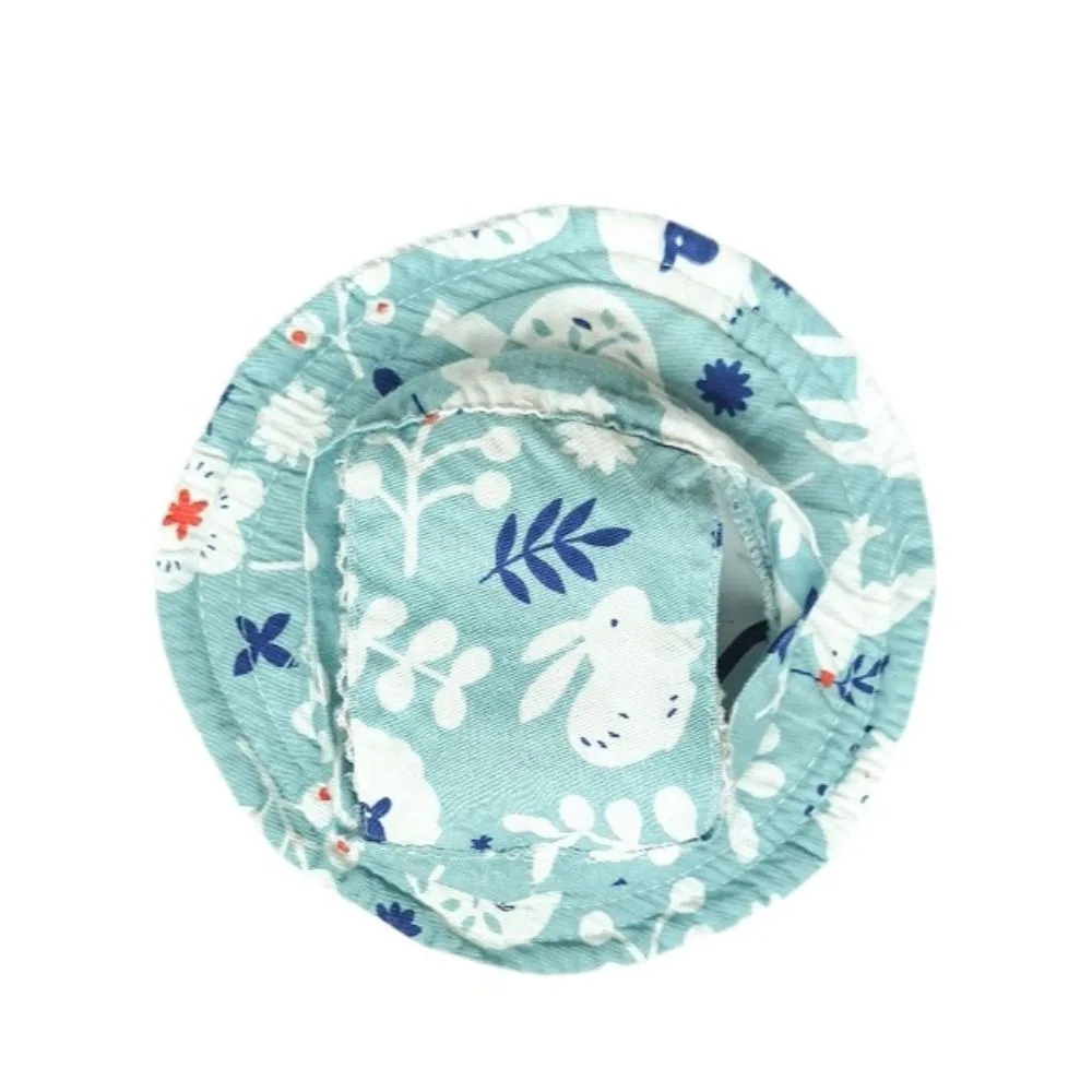 

Fashion Breathable Pet Sun Hat Adjustable Fruit Print Cat Fisherman Hat with Ear Holes Lightweight Dog Sunscreen Hat Beach