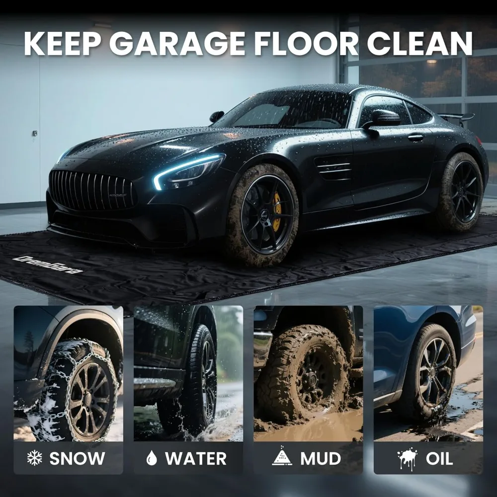 Robuste 7'9x16' PVC-Garagenbodenmatte, wasserdichter Schutz für Autos, SUVs, LKWs und Garagenparken