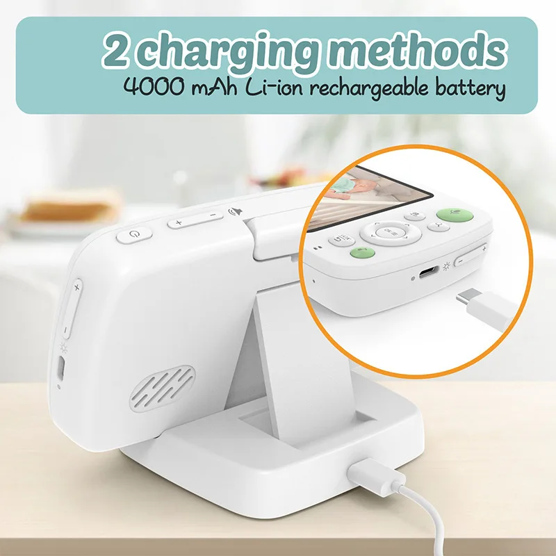 NEW 5.0 Inch Wireless Video Color Baby Monitor High Resolution Baby Nanny Security Camera Night Vision Temperature Monitoring