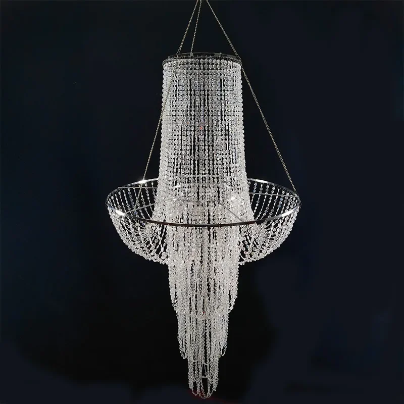 Beaded curtain branch beaded acrylic chandelier wedding venue arrangement decorative lamp hotel stage wedding prop chandelier