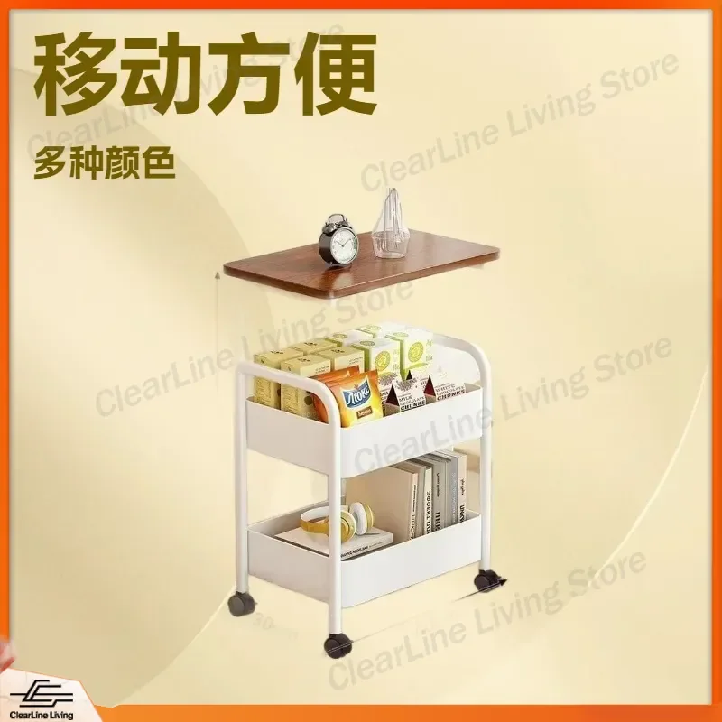 Bookshelf Sofa with Wheels Removable Trolley Storage Table for Living Room Bedroom Office Home Use Multifunctional Utility