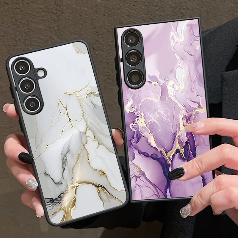 Ink Wash Marble Patterned Magnetic Phone Case For Samsung Galaxy S26 S25 S24 S23 S22 Ultra Plus S25 Edge S24 S23 FE TPU PC Cover