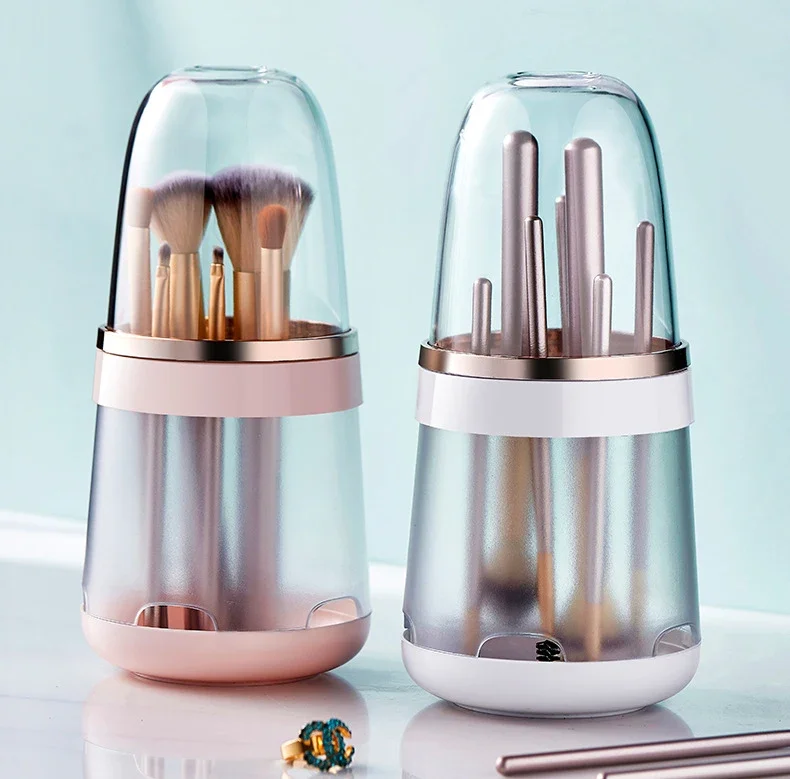 

# Hot Sales Dustp-roof Makeup Brush Organizer Plastic Makeup Brush Storage Organize Large Capacity Clear Makeup Brush Holder Wit