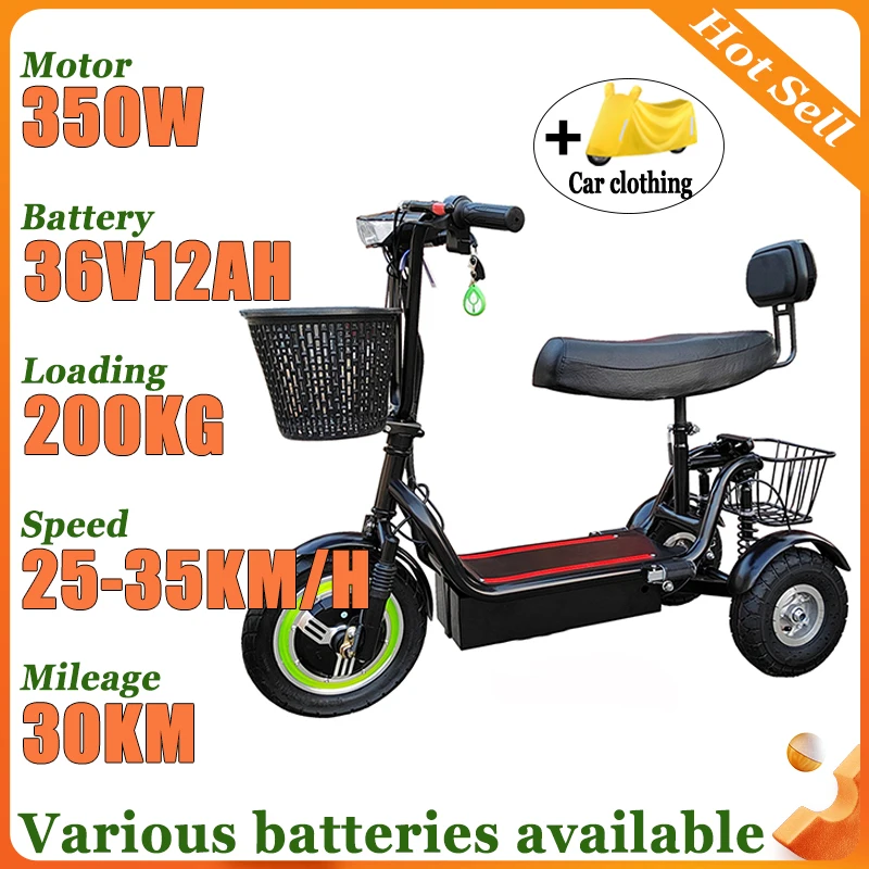 

Adult Electric Tricycle Portable Folding Leisure Electric Scooter 3-Wheeler Removable Lithium Battery Commuting Mobility Scooter