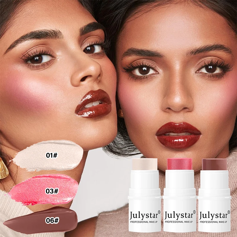 Juego de 3 barras de contorno con resaltador, rubor, Bronzer Plus, crema resistente al agua para todos los tonos, barra flash de cobertura media