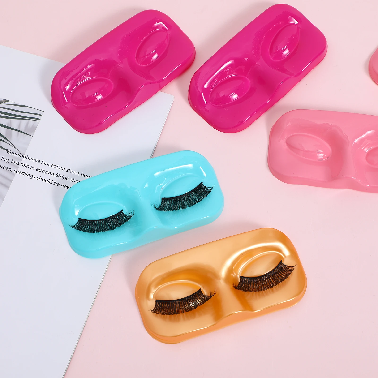 

12pcs False Eyelash Tray Large Size Thick Face Shaped 11 5x5 5cm Empty Storage Display Organizer Container Packaging Lash Case