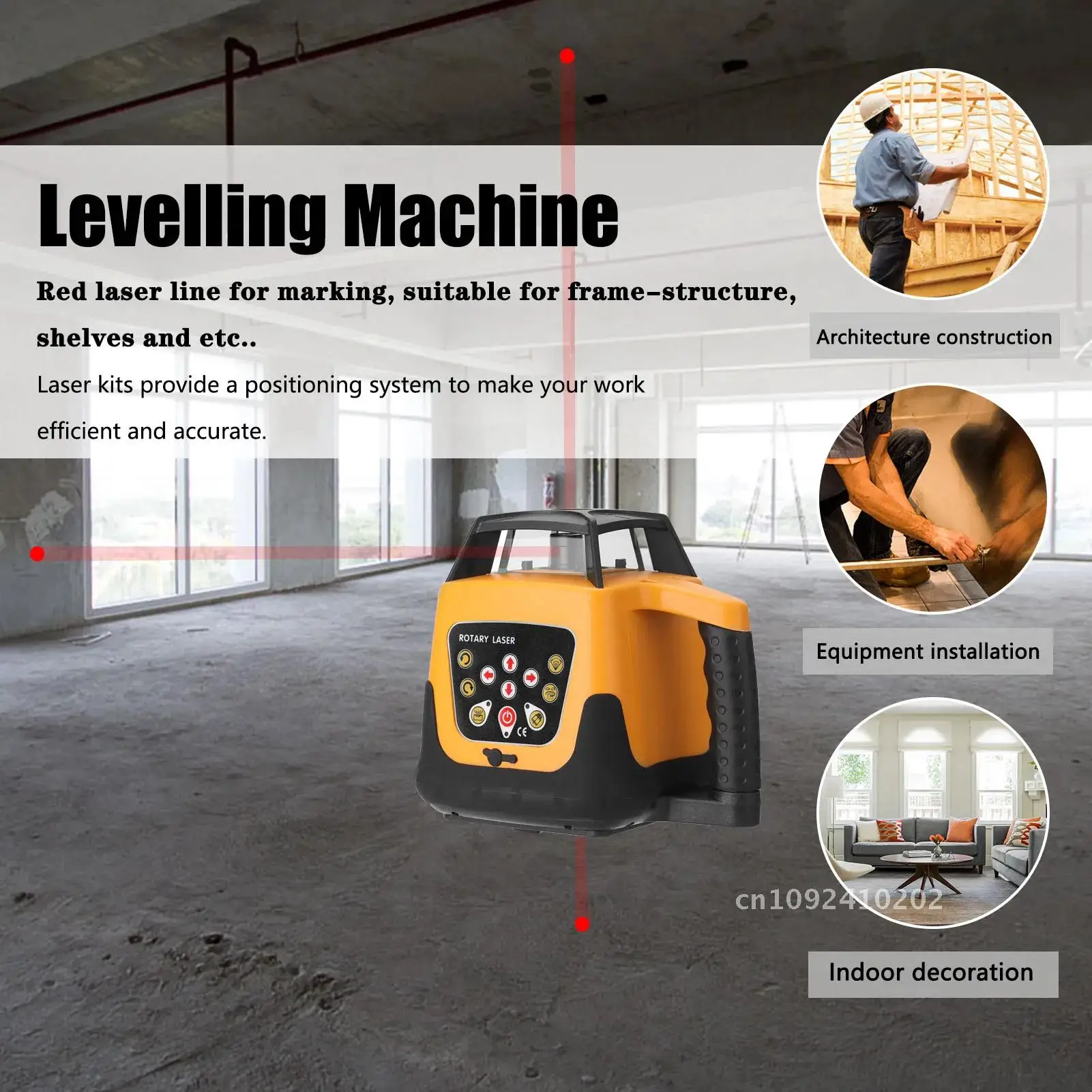 Professional 500m Laser Level 635nm Red Laser Line Direction Levelling Machine Self Rotating Adjustable Angle Automatic Speed