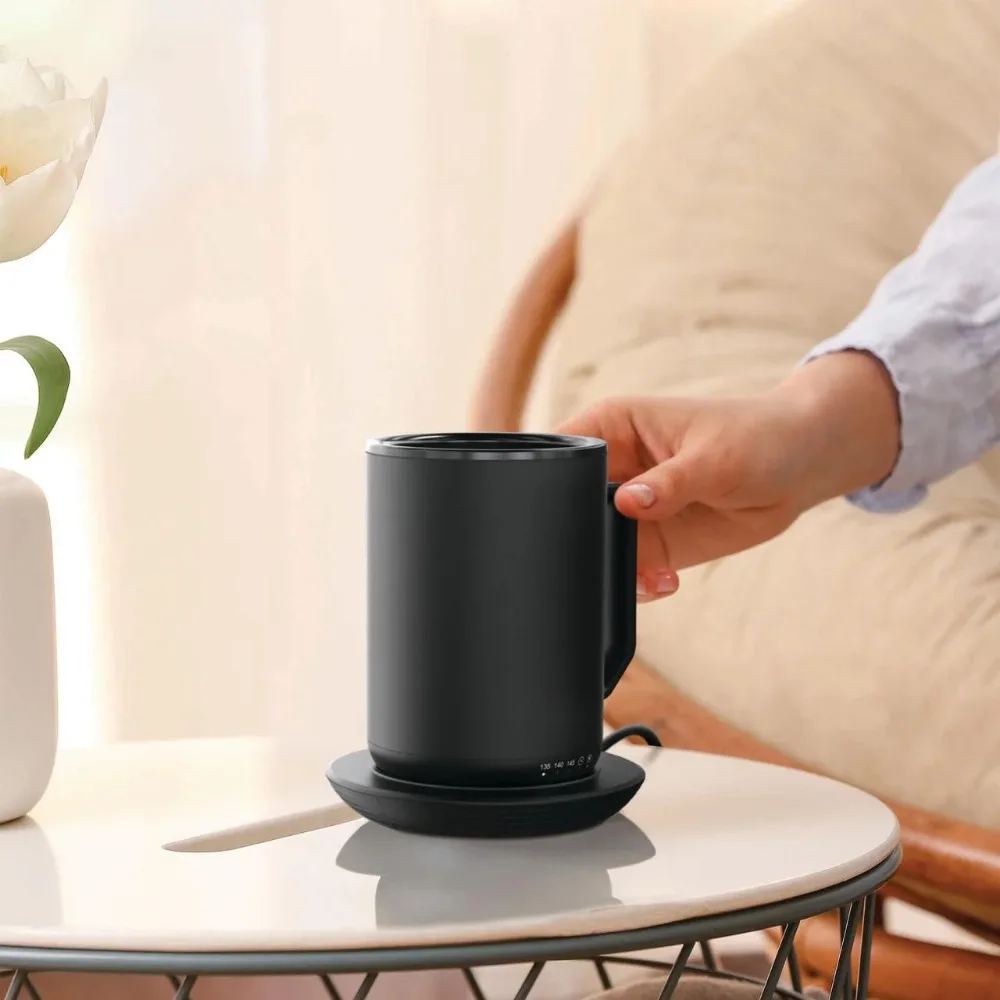 12 أونصة. كوب قهوة ذاتي من الفولاذ المقاوم للصدأ بغطاء للتدفئة ، من الفولاذ المقاوم للصدأ "x 5"