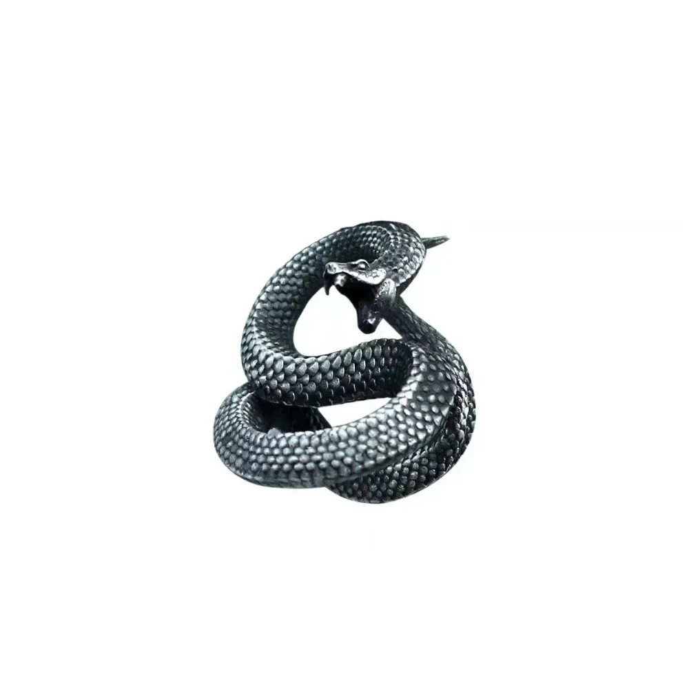 Retro Bully Roaring Snake Animal Pendant Necklace, Niche Street Fashion Party Trendy Jewelry