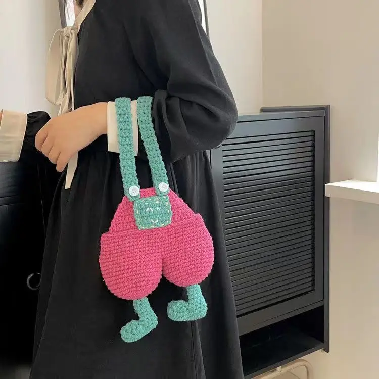 2023 New Handwoven Women's Handbag Cute Overalls Top-Handle Bags Simple and Fashionable Shopping Bag Carry Bag When Going Out