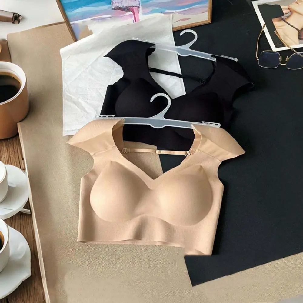 V-hals haakse schouderbeha Naadloze borstbinder Draadloze beha Bustier Onzichtbaar ondergoed voor dames Meisjes Shapewear