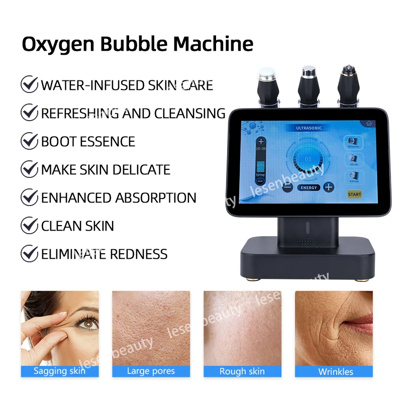 2024 Latest Box Set CO2 Bubble Oxygenation Capsules Pods Rechargeable Oxygen Skin Tightening Facial Machine With Pods And Gels