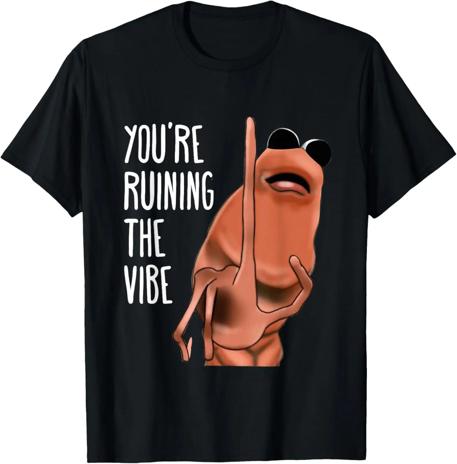 Marcus The Worm You're Ruining The Vibe T-Shirt Men/Women Fashion Casual Fashion Short-Sleeved Round-Neck Streetwear