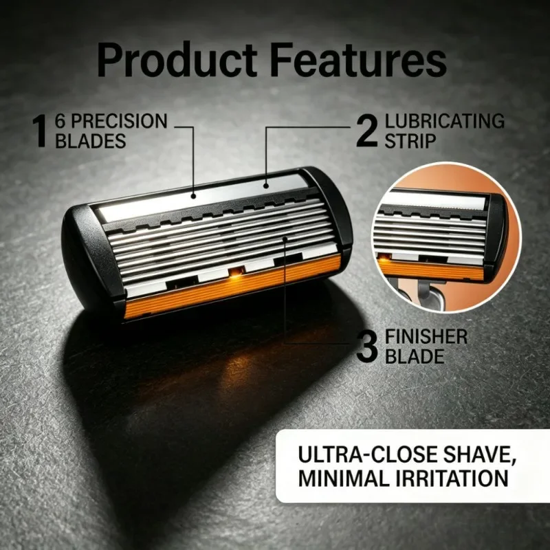 13/26 PCS/Set 6-Layer Manual Shaving Set | Men's Manual Safety Shaving Set Can Be Directly Rinsed and Easily Cleaned