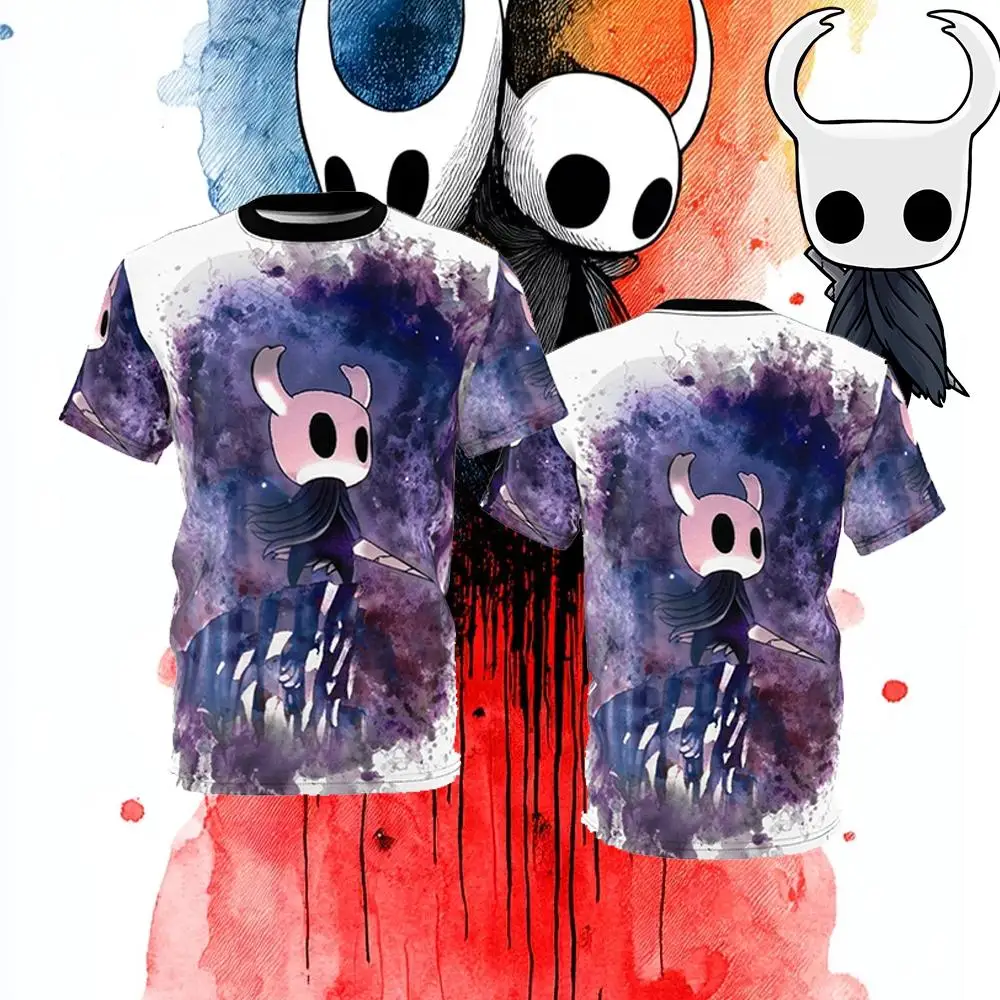 

Hollow Knight Print T-shirt Y2K Aesthetic Pattern Summer Casual Breathable Short Sleeve Men's and Women's Street Fashion Tops