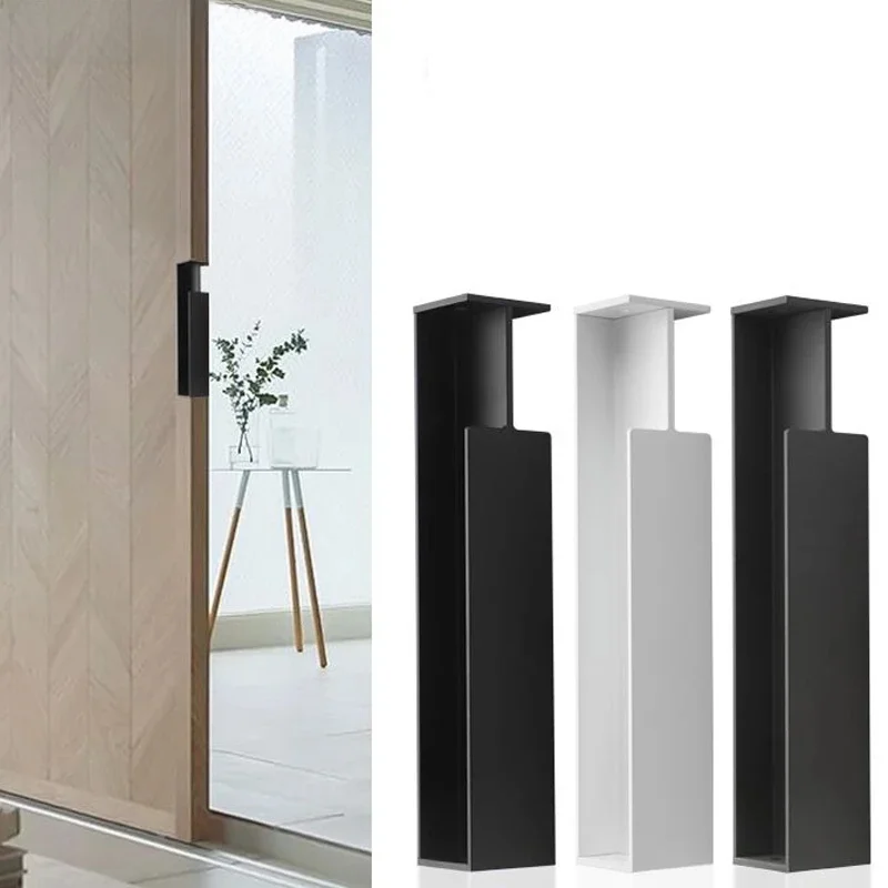 

40/45MM Pocket Wooden Door Handle Invisible Sliding Door Knob Aluminum Alloy Black White Embedded Furniture Side-mounted Handles
