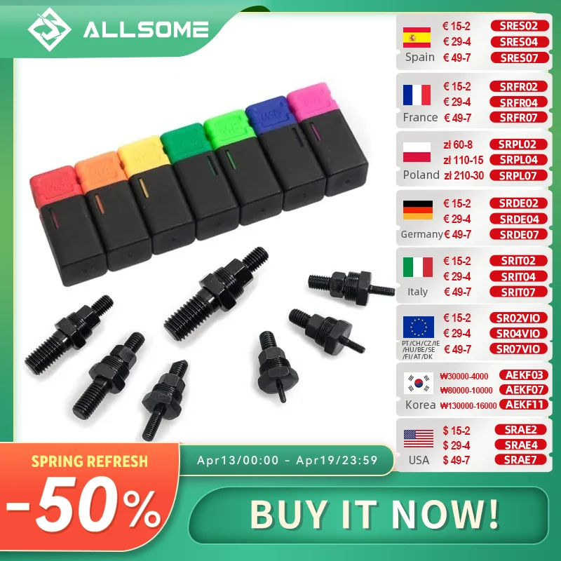 

ALLSOME Riveter Gun Part Threaded Mandrel Replacement For Hand Nut Rivet Metric M3-M12 HT2775+