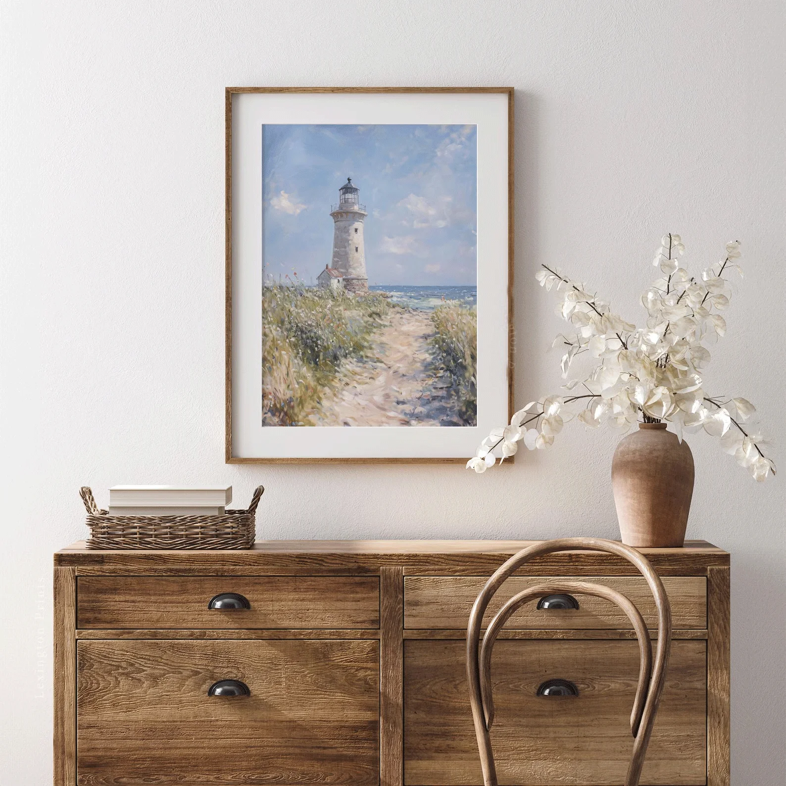 Coastal Lighthouse Print, Summer PRINTABLE Wall Art, Beach Wall Art Coastal Print, Nautical Home Decor Beach Painting Bathroom D image 6