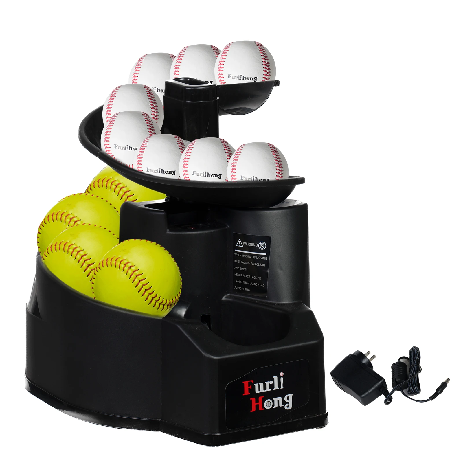 6902BHA Rechargeable Baseball/Softball Toss Machine With Extendable Ball Stacker, Height Adjustable