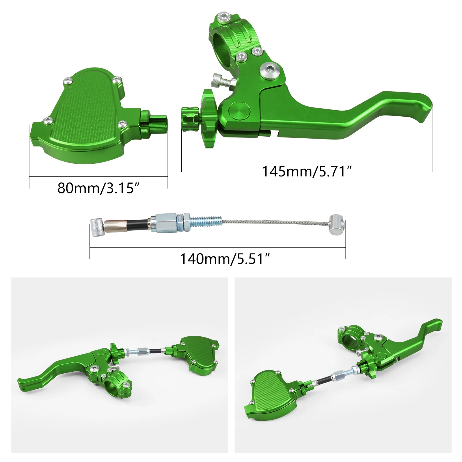 For Kawasaki KX125 KX250 KX250F KX450F KDX 125 250 KLX125 KLX250 Z650 Z750 Z900 Z800 Z1000 7/8'' Stunt Clutch Pull Cable & Lever