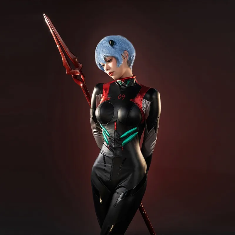 Anime Ayanami Rei Costume Cosplay donna ragazza PU tute in pelle tuta da guida festa di Halloween gioco di ruolo completo tuta