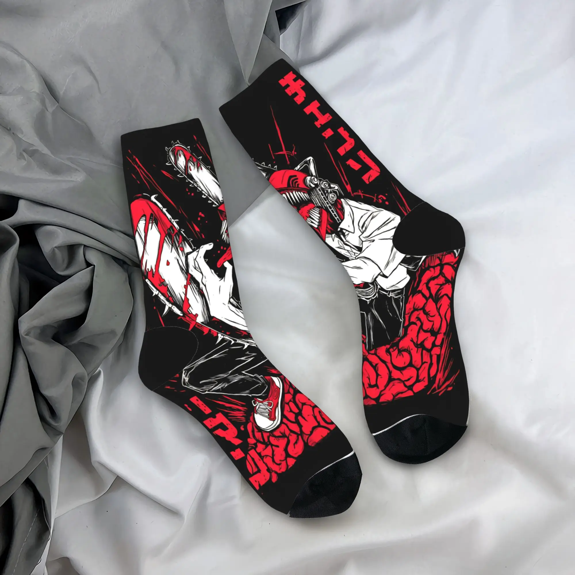 

Носки Chainsaw Man Insane Devil, носки в стиле Харадзюку, мужские качественные носки для активного отдыха, зимние носки с рисунком, противоскользящие носки