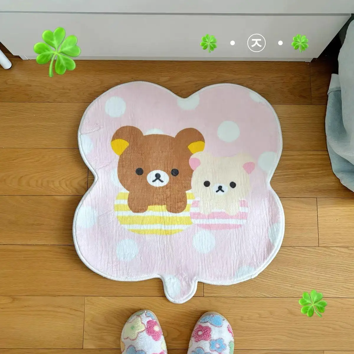 

Ковер для вечеринки VIKAMA Baby Bear, белый горошек, двойные медведи, противоскользящие короткие меховые украшения для дома с героями мультфильмов