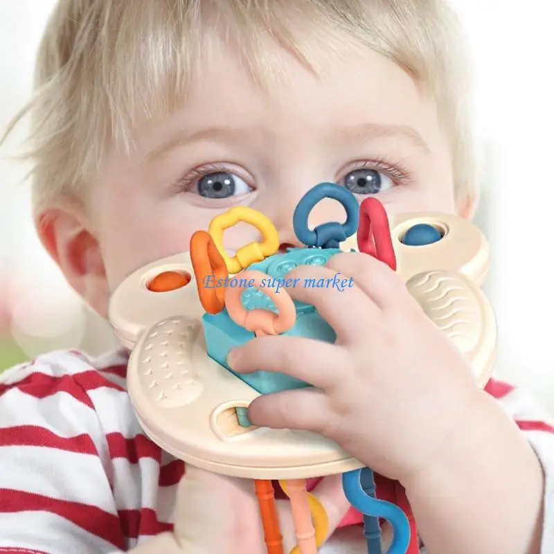 090b Pull String Rasseln Spielzeug für Baby Infant Bad Spielzeug Handshake Teether Music Bubble Education Toy Child Fine Motor