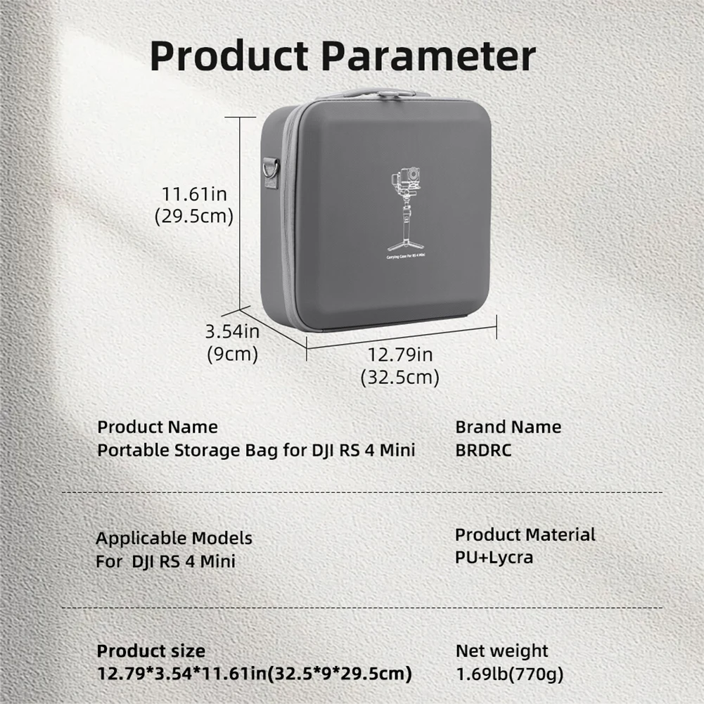 Dla DJI RS 4 Mini Futerał ochronny PU Odporny na wstrząsy Wodoodporny dla DJI RS 4 Mini Ręczny stabilizator Akcesoria