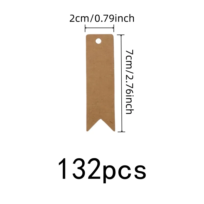 132 pcs Writable Gift Tags, Pre-Punched Hanging Hole and Lightweight Paper Card, ideal for Baking Package Tags