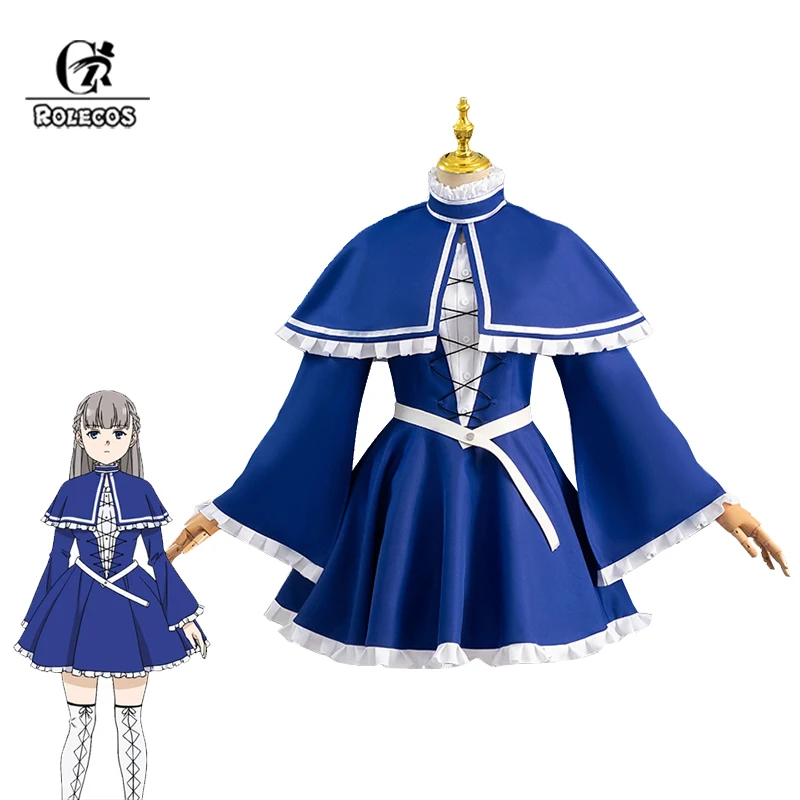 

ROLECOS Anime Sousou no Frieren Lawine Cosplay Costume Frieren Beyond Journey's End Women Blue Dress Halloween Suit