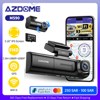 AZDOME M590 Dash Camera for Cars 3 Channel Car Camera GPS WiFi 2.5K+1080P*2 Dash Cam with 64GB Card Parking Monitor Night Vision